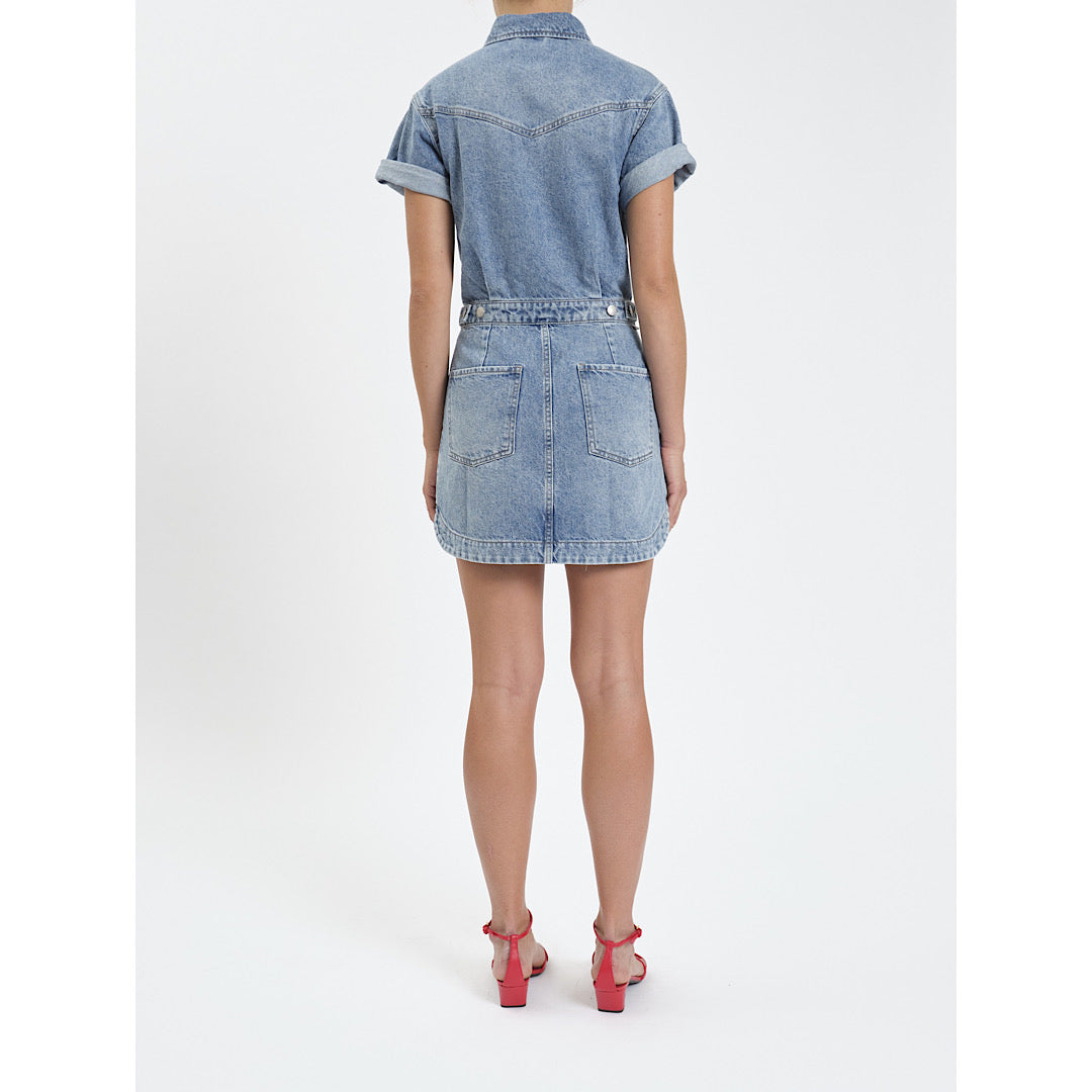 DAZE DENIM TOPANGA SHORT SLEEVE DRESS IN PLOT TWIST