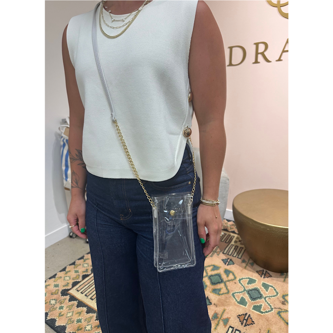 KENDRA SCOTT CLEAR SMALL CROSSBODY PURSE