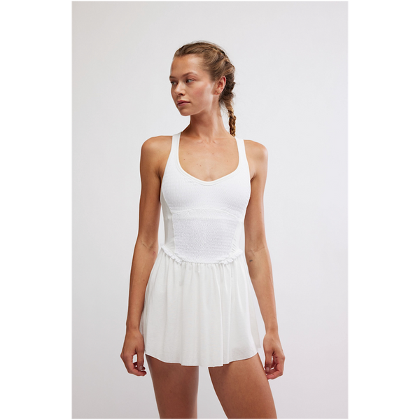 FREE PEOPLE SMOCKIN HOT DRESS - WHITE