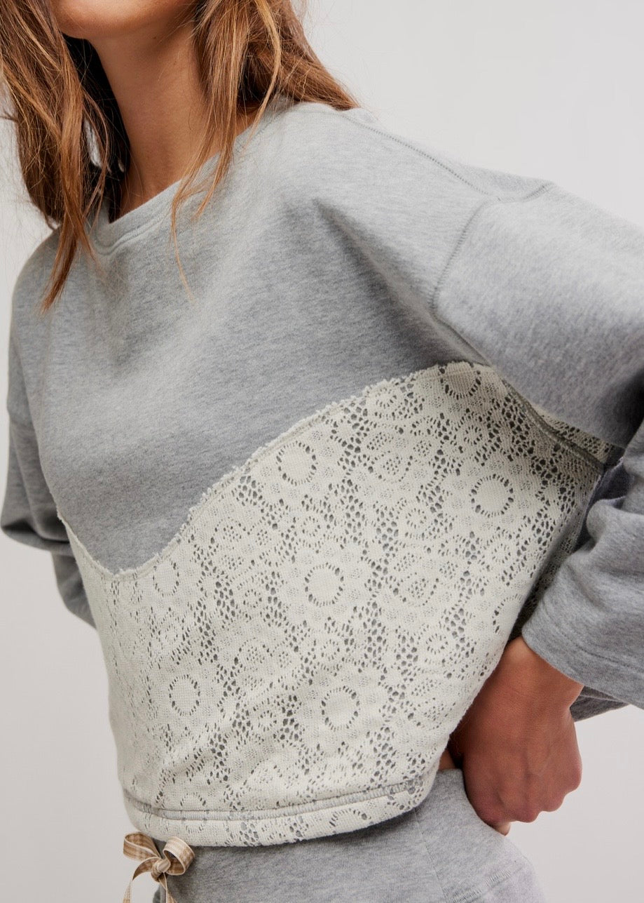 FREE PEOPLE SUNDAY BEST LOUNGE SET - HEATHER GREY