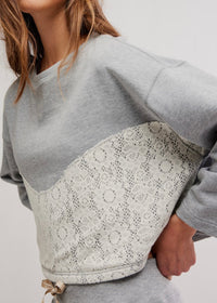 FREE PEOPLE SUNDAY BEST LOUNGE SET - HEATHER GREY