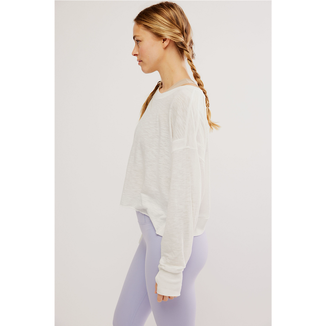 FREE PEOPLE MOVEMENT MY TIME LAYER TEE - WHITE