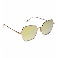 DIFF EYEWEAR HARLOWE - GOLD BRILLIANT GOLD MIRROR SUNGLASSES