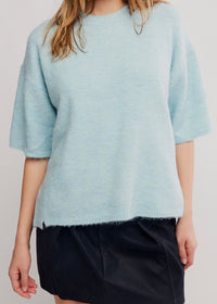FREE PEOPLE MARGOT SWEATER TEE - ANGEL FALLS MELANGE