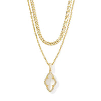 KENDRA SCOTT ABBIE PAVE FRAME MULTI STRAND NECKLACE