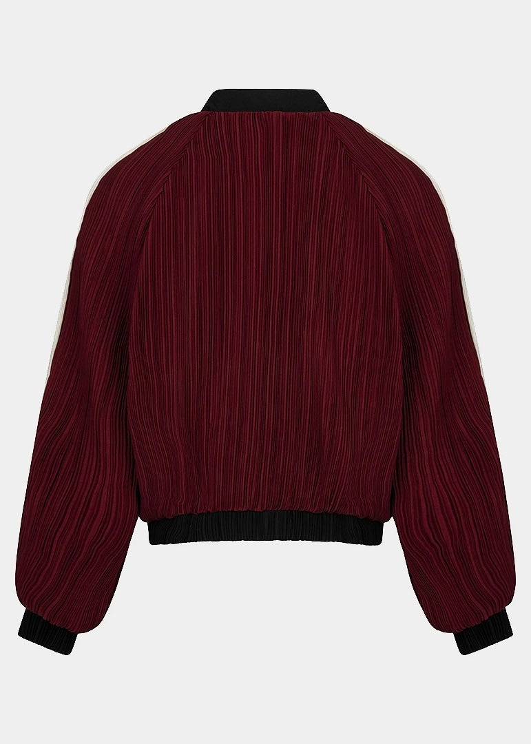 ESQUALO JACKET BOMBER PLISSE - MERLOT