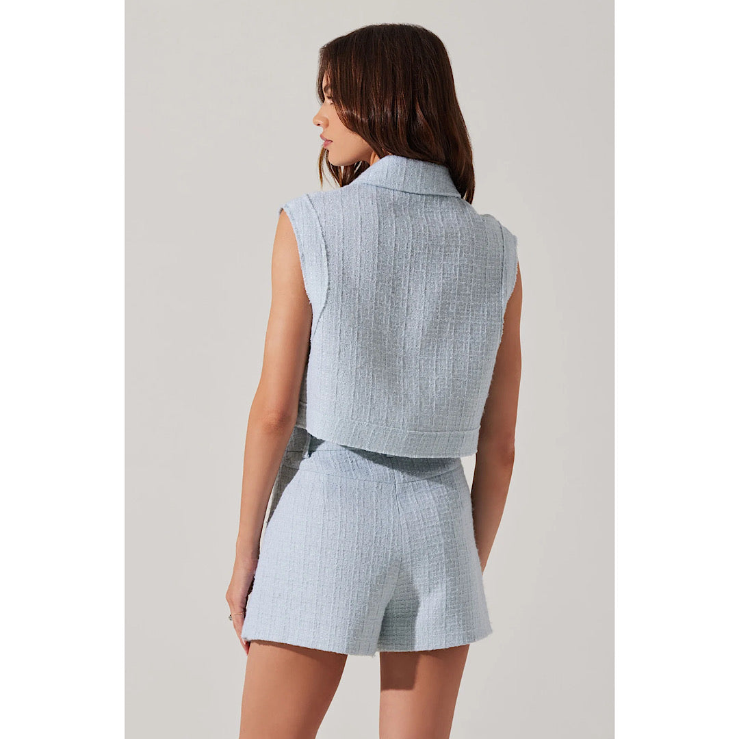 ASTR THE LABEL JHENE TWEED SLEEVELESS TOP