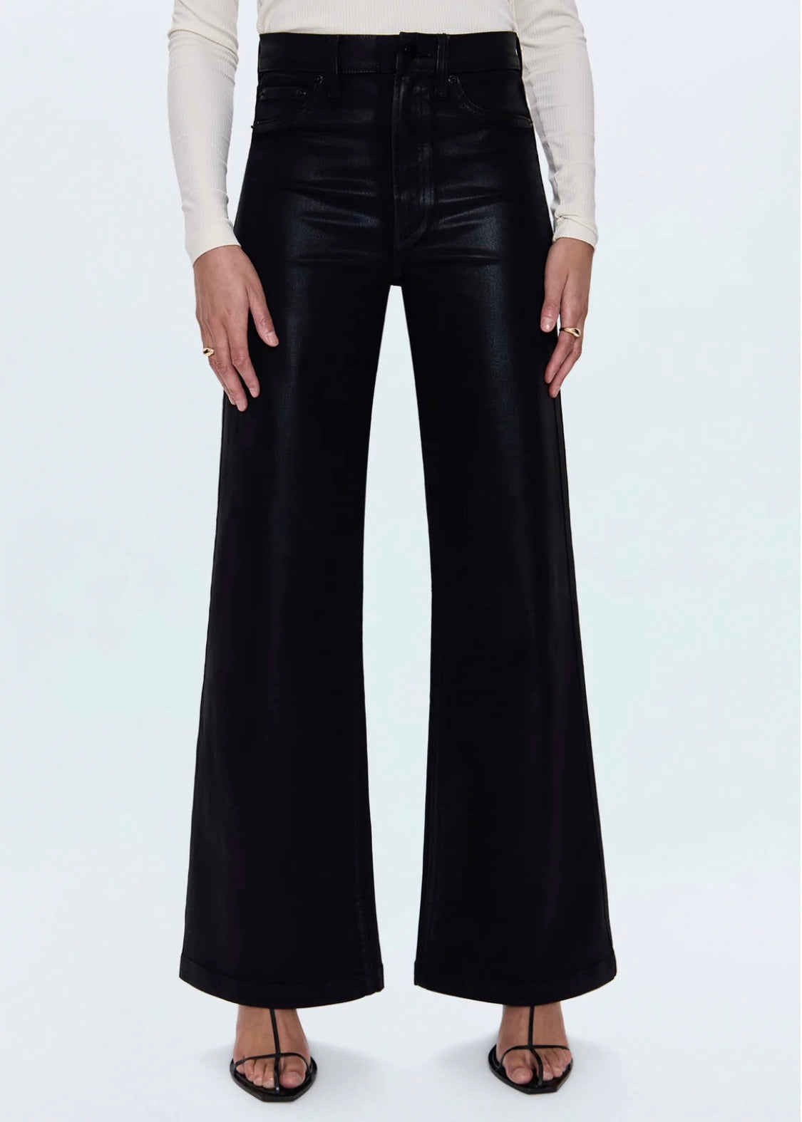PISTOLA LANA HIGH RISE ULTRA WIDE JEAN - COATED NOIR
