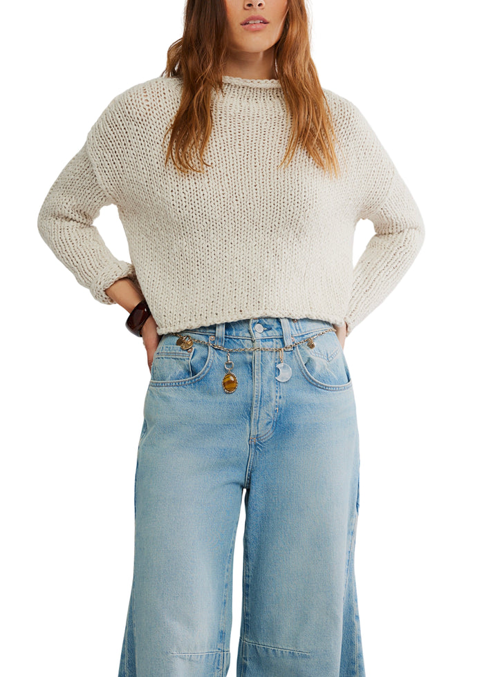 FREE PEOPLE OPAL ROLLNECK SWEATER - TEA