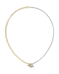 KENDRA SCOTT LEIGHTON PEARL CHAIN NECKLACE MIXED WHITE PEARL