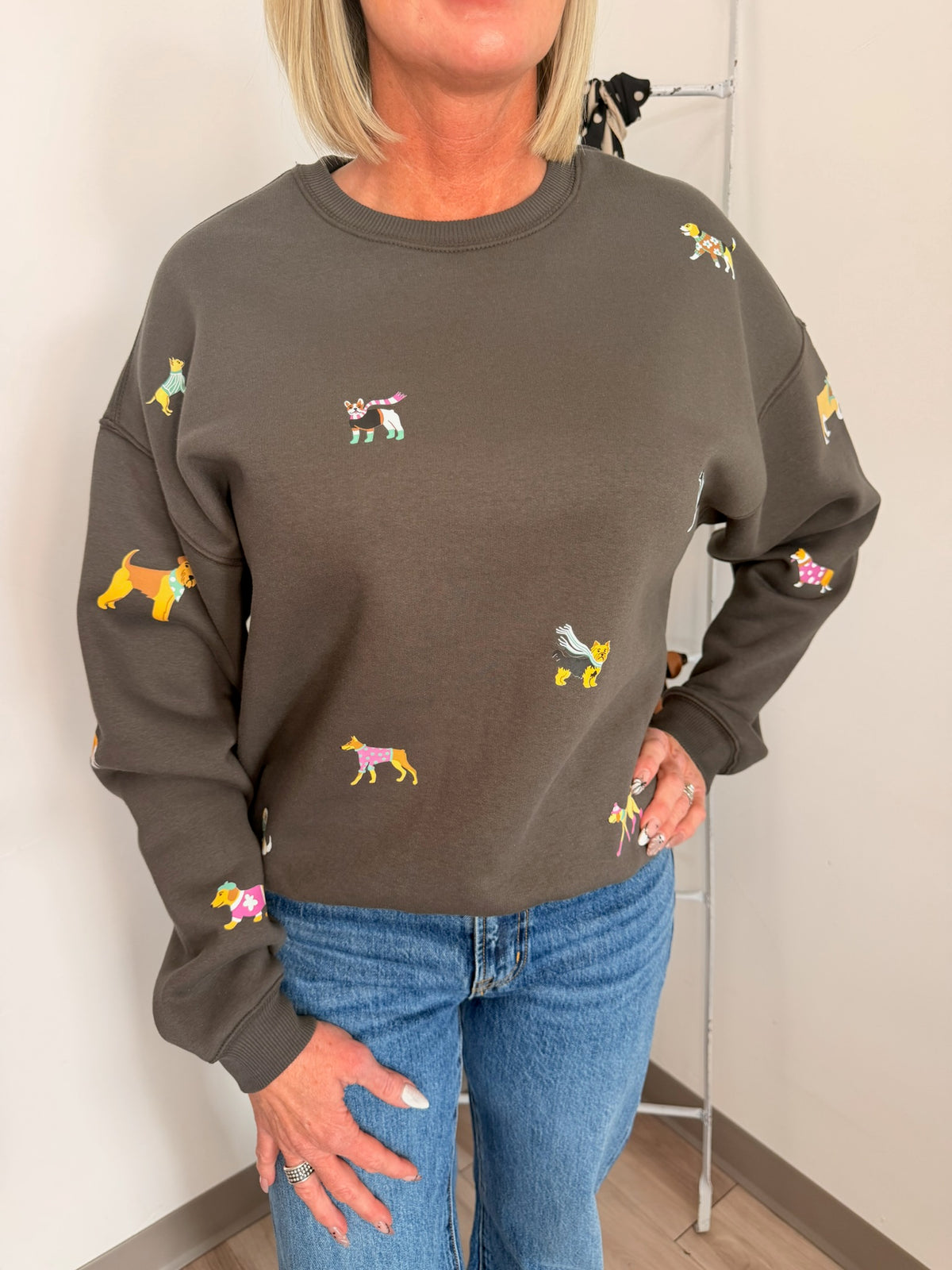 DOGS ALL OVER SWEATSHIRT