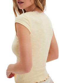 FREE PEOPLE OH MY DARLING TEE - BUTTER