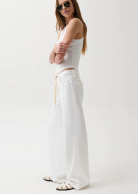 PISTOLA JADYN W/ DRAW CORD LOW SLUNG PALAZZO - OPTIC WHITE