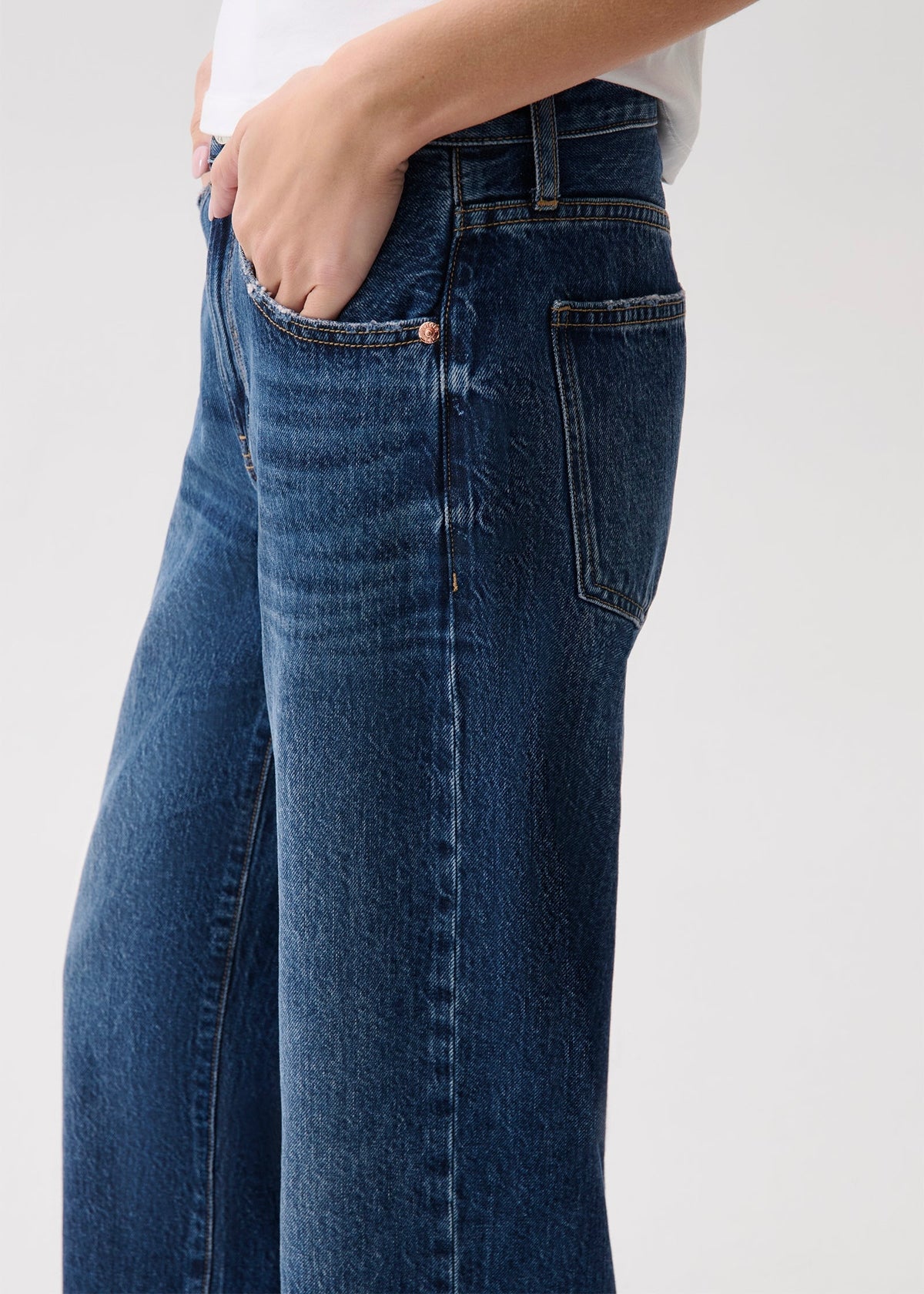 PISTOLA LEXI MID RISE BOWED STRAIGHT JEAN - MOONWAVE
