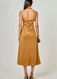 LOOK MY WAY SUEDE MIDI DRESS
