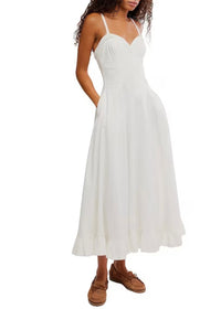 FREE PEOPLE ANOTHER SEASON MIDI DRESS - COCONUT MILK