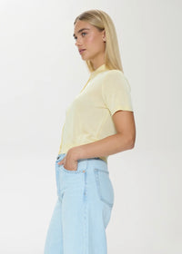PISTOLA LUCCA SHORT SLEEVE POLO SWEATER - PALE YELLOW