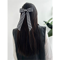 CHECKERED BOW HAIR CLIP