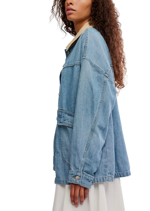 FREE PEOPLE LEMON DENIM JACKET - BERRY BLUES
