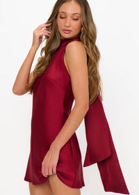 SHOW ME YOUR MUMU LISA MINI DRESS - CRANBERRY LUXE SATIN