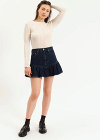 DAZE DENIM SMOOCH SKIRT IN MOONLIGHT RINSE