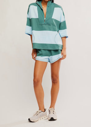 FREE PEOPLE MOVEMENT RETRO RUGBY SET - HERITAGE GREEN COMBO