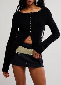 FREE PEOPLE EAST SIDE CARDIGAN - BLACK