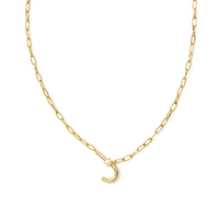 KENDRA SCOTT PEARL LETTER SHORT PENDANT NECKLACE