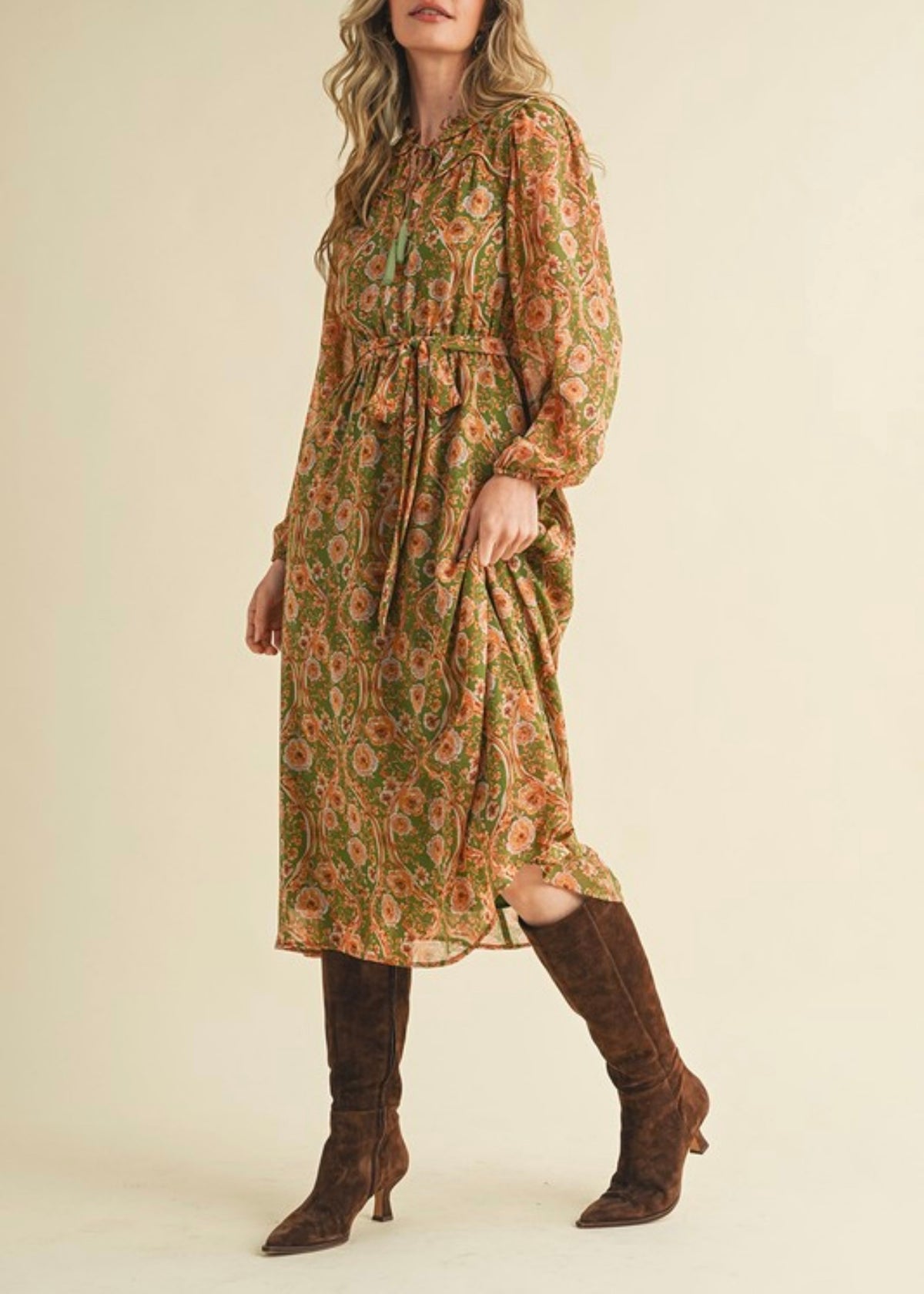 THE HALL FLORAL MIDI DRESS