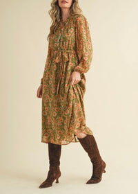 THE HALL FLORAL MIDI DRESS