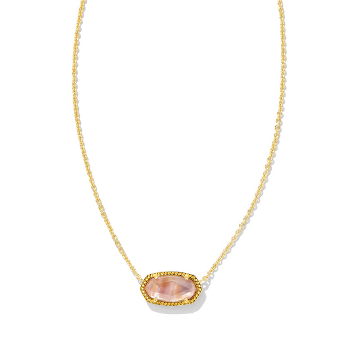 KENDRA SCOTT ELISA NECKLACE IN GOLD LIGHT PINK IRIDESCENT ABALONE