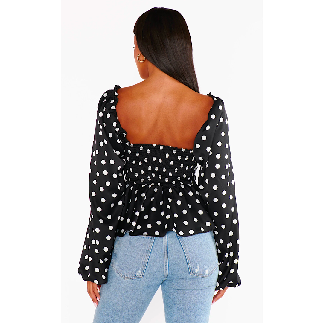 SHOW ME YOUR MUMU ATIANA TOP - POLKA DOT LUXE