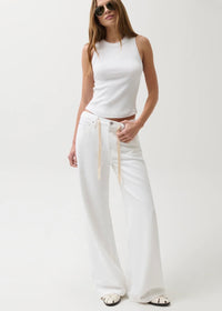 PISTOLA JADYN W/ DRAW CORD LOW SLUNG PALAZZO - OPTIC WHITE