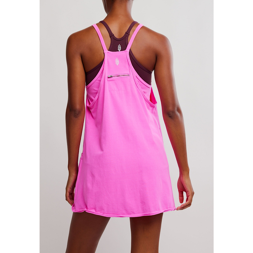 FREE PEOPLE MOVEMENT HOT SHOT MINI DRESS - HOT PINK