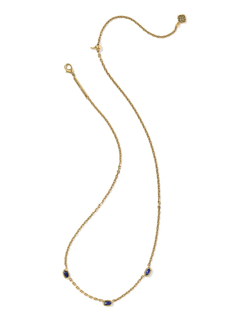 KENDRA SCOTT MINI ELISA THREE STONE STRAND NECKLACE