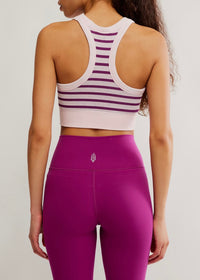 FREE PEOPLE MOVEMENT GO TO STRIPE BRA - DEEP MULBERRY COMBO