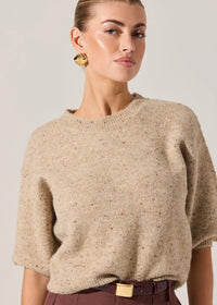 ASTR THE LABEL COLETTE CREWNECK SWEATER - OATMEAL MULTI