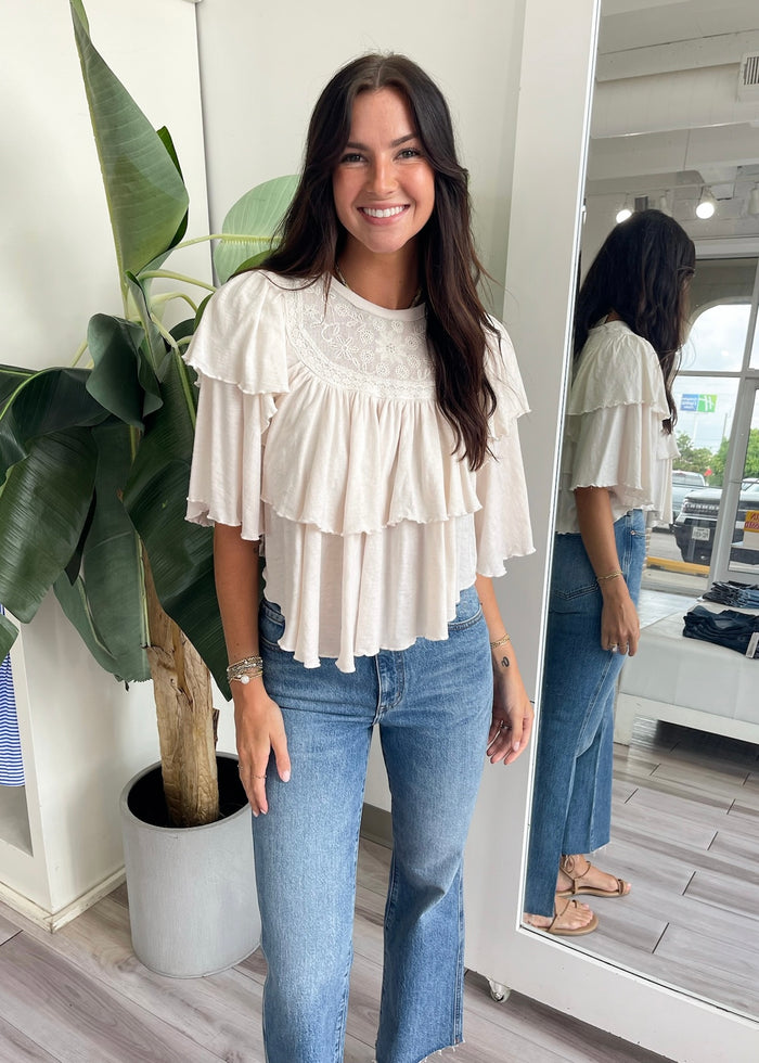 FREE PEOPLE ROSE PARTY TEE - SUGAR SWIZZLE