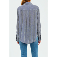 DAZE DENIM PALISADES RAYON BUTTON UP IN BLUESTONE