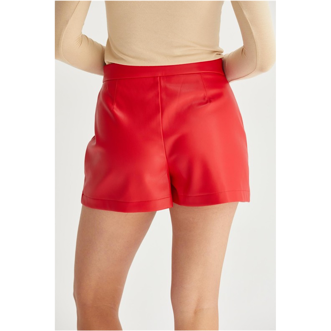 THE EMILY LEATHER CARGO SKORT