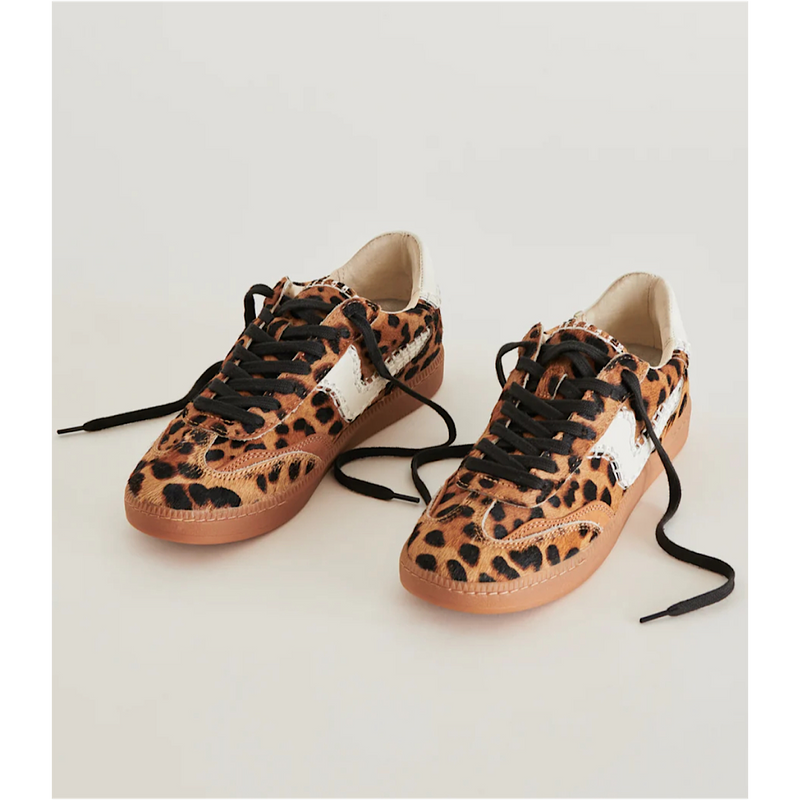 DOLCE VITA NOTICE STITCH SNEAKERS - DK LEOPARD CALF HAIR