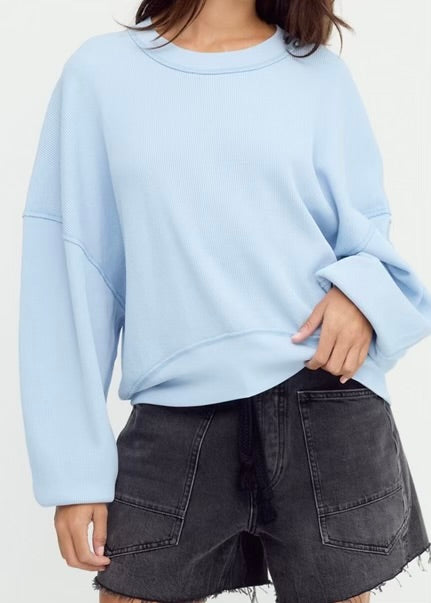 FREE PEOPLE SKYLINE TEE - BLUE SNOWFLAKE