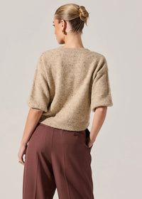 ASTR THE LABEL COLETTE CREWNECK SWEATER - OATMEAL MULTI