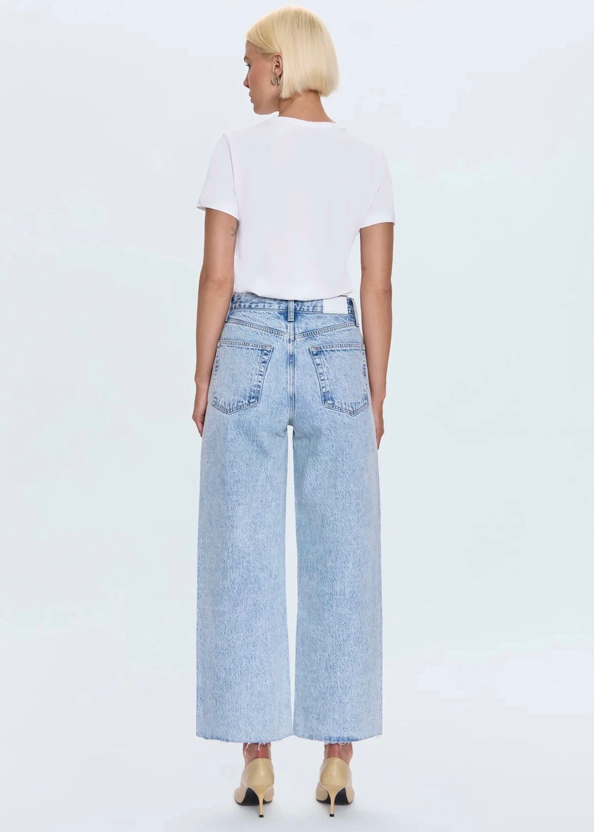 PISTOLA TATE HIGH RISE BOWED WIDE LEG JEAN - MODENA