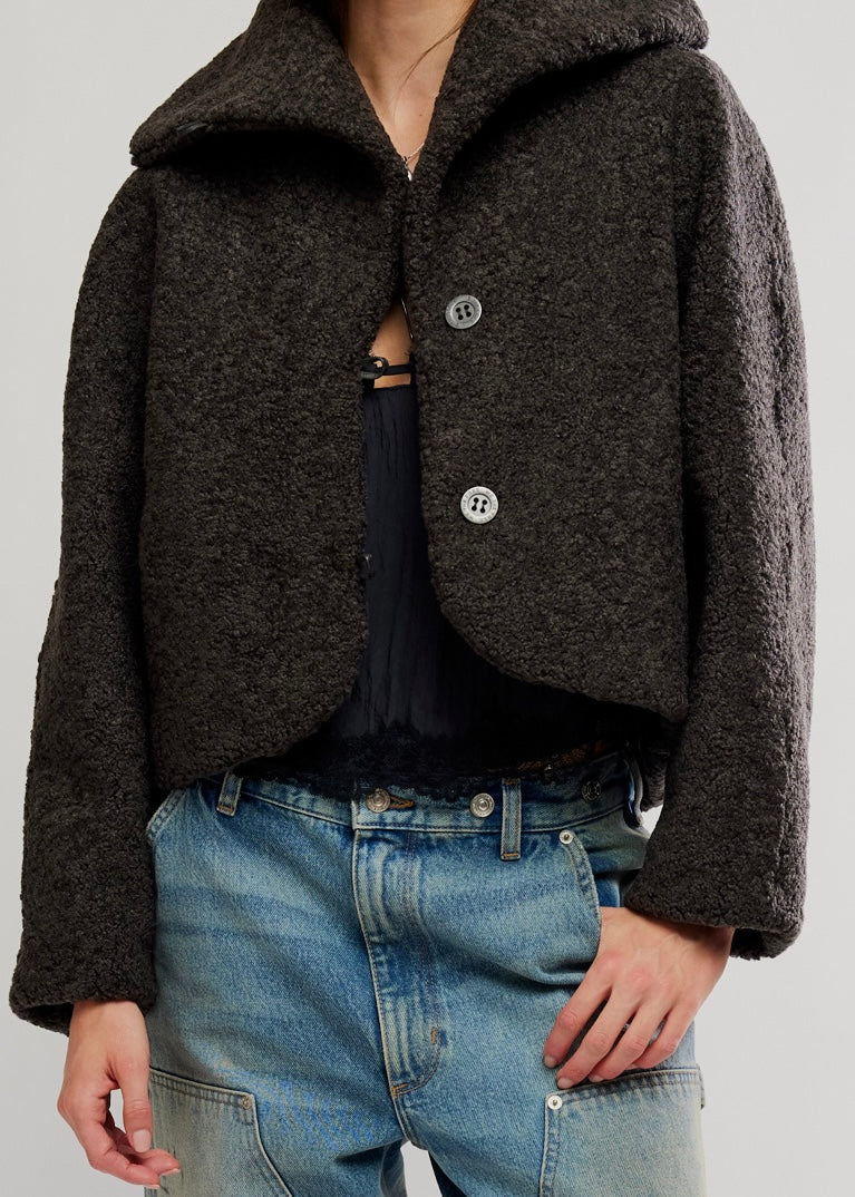 FREE PEOPLE SOFTEST TOUCH JACKET - CHARCOAL GREY