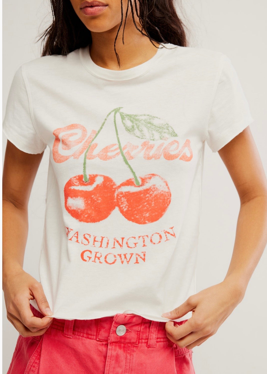 FREE PEOPLE NOVA TEE GRAPHIC - CHERRY COMBO