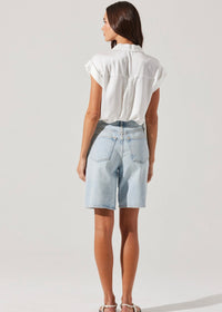 ASTR THE LABEL CALLEN SATIN BUTTON UP TOP - WHITE