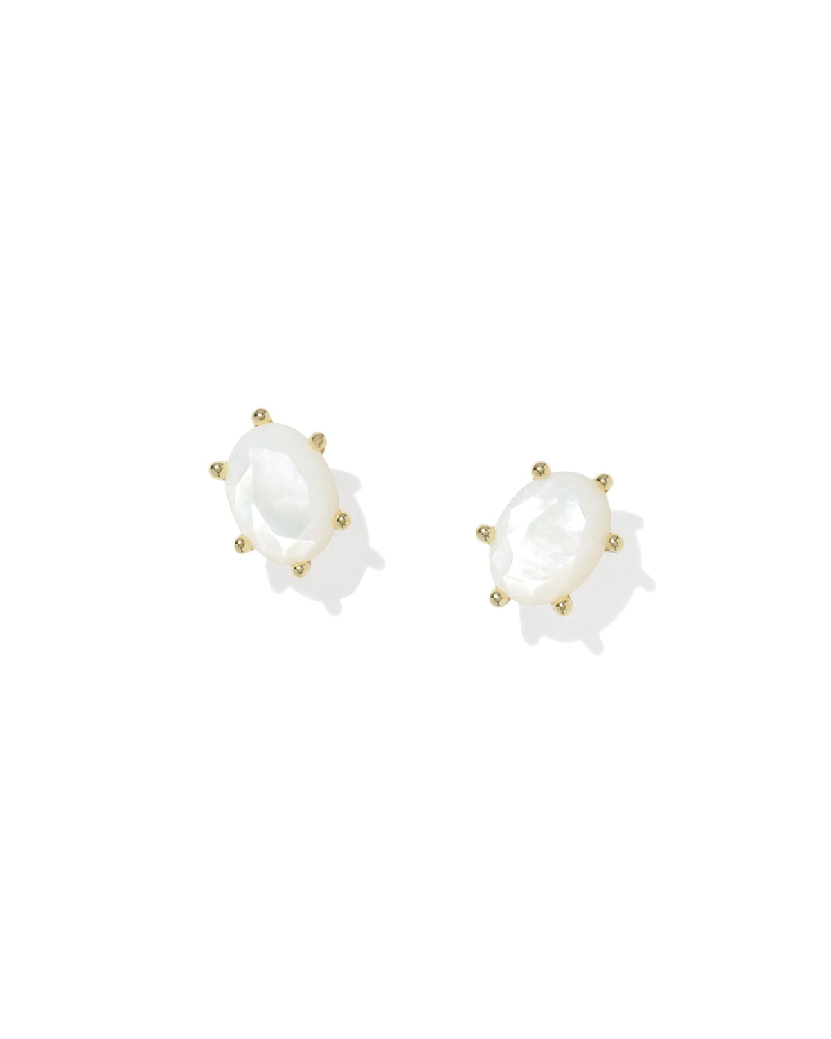 KENDRA SCOTT CAILIN CRYSTAL STUD EARRINGS GOLD MOTHER OF PEARL