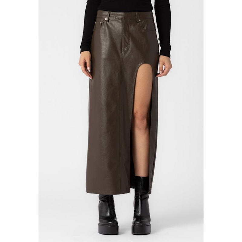 THE MEADOW LEATHER MAXI SKIRT