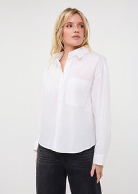 ESQUALO BLOUSE OVERSIZED POCKET POPLIN - OFF WHITE